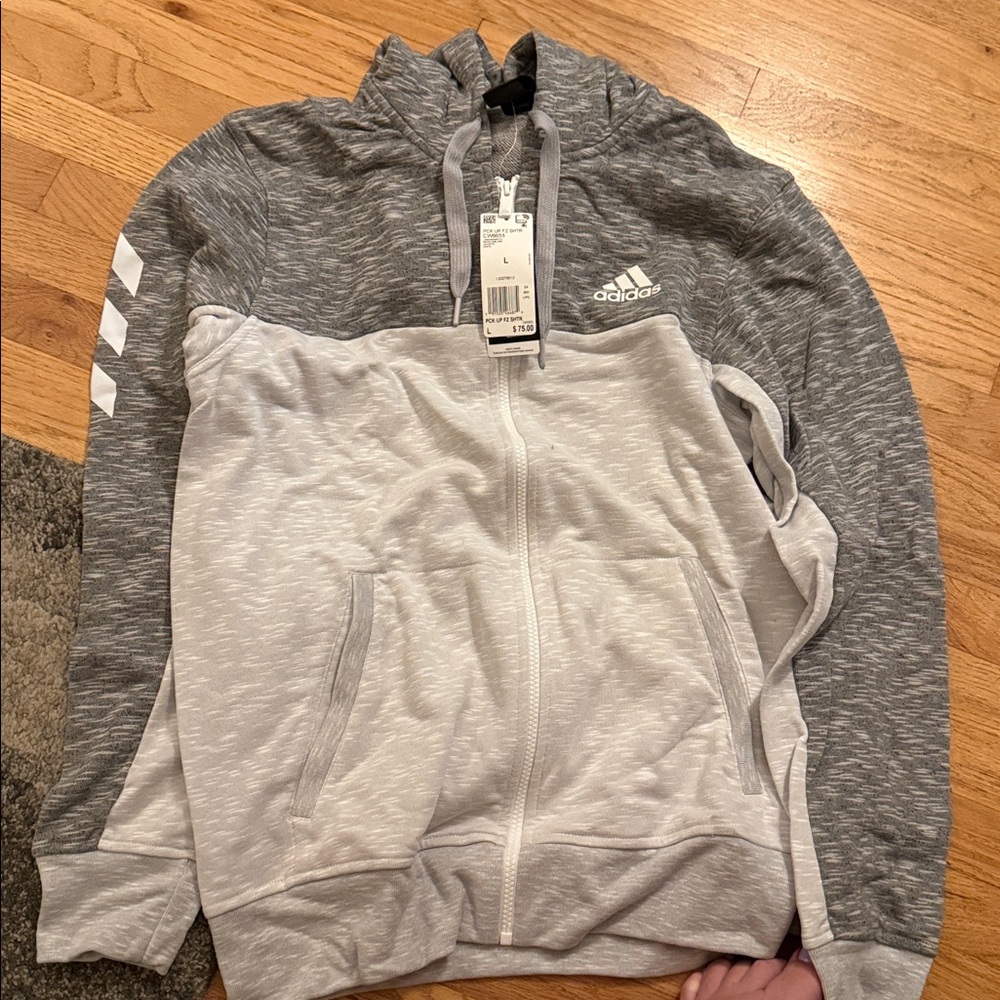 Brand new Adidas grey full zip hoodie